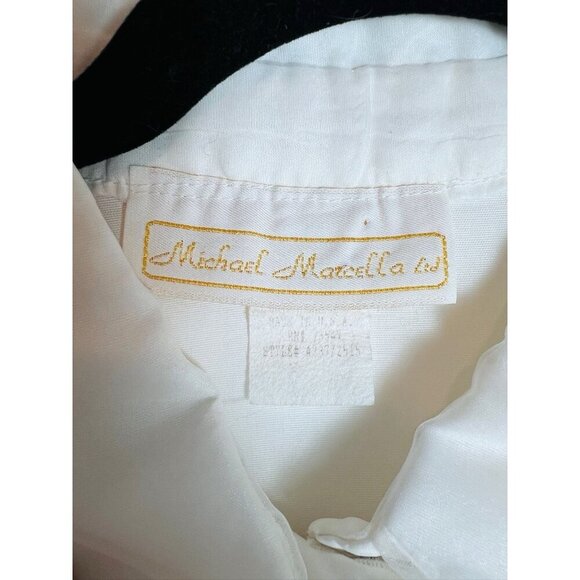 Vintage Michael Marcella 1980's Cocktail Party Shirt White Size 14 - Picture 3 of 10